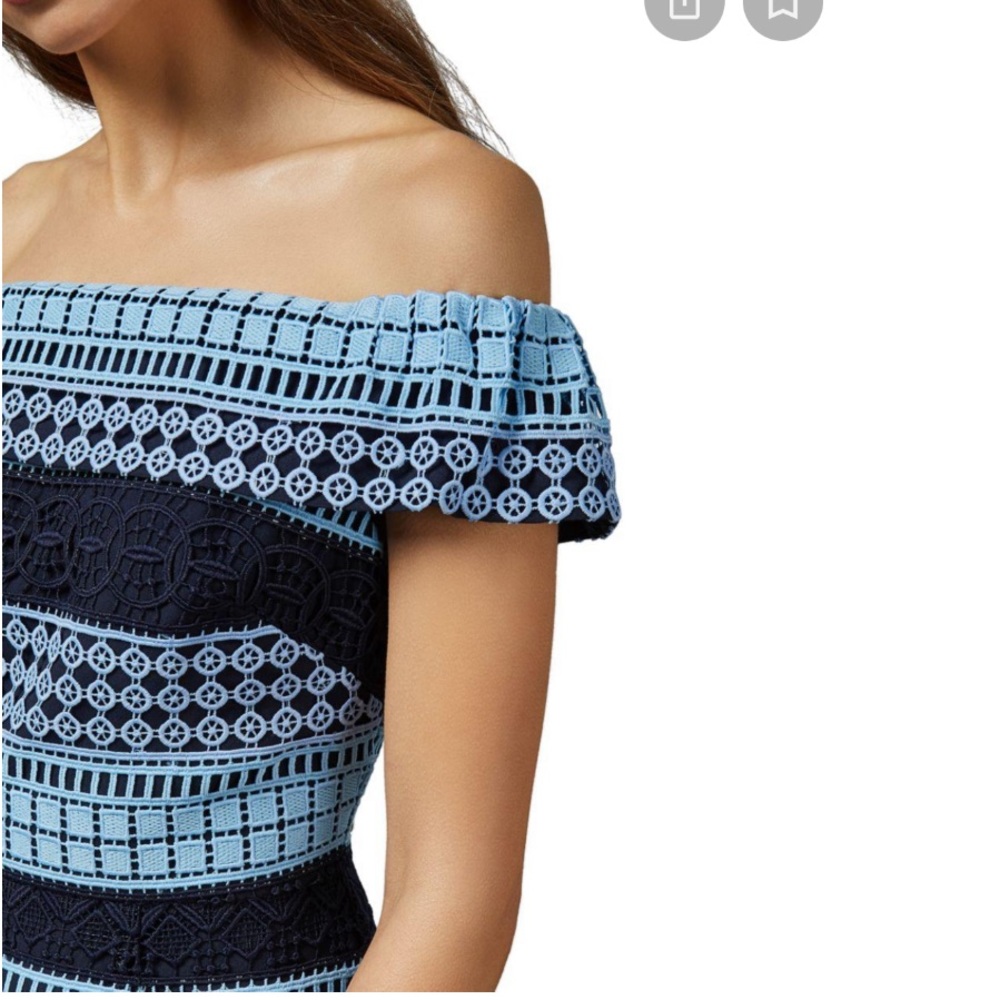 Ted Baker BRT-BLUE Bardot Lace Dress - Picture 2 of 11